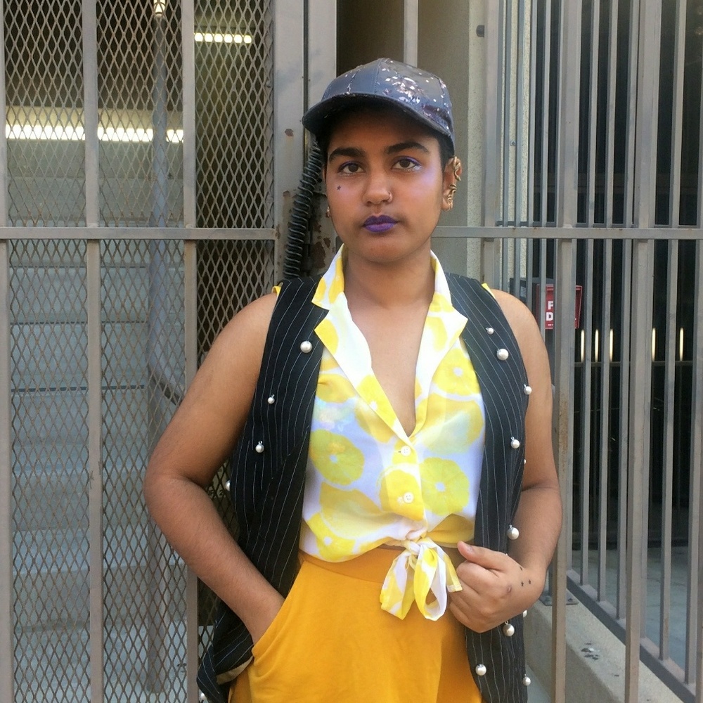 Lemon Print Sheer Tank Top